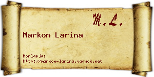 Markon Larina névjegykártya